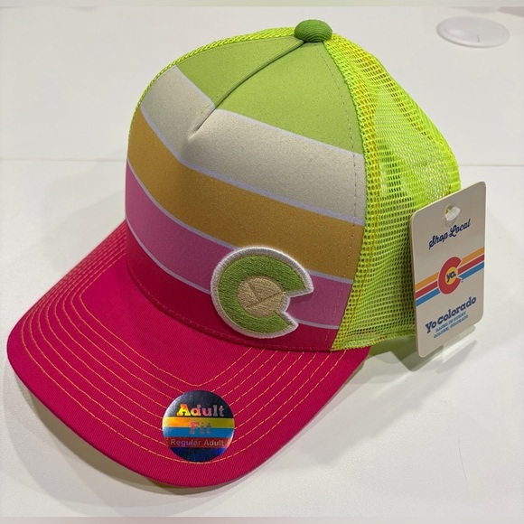 Yo Colorado Sunkissed Fader Trucker Hat NWT Pink Yellow Adult Cap Ballcap main image 7
